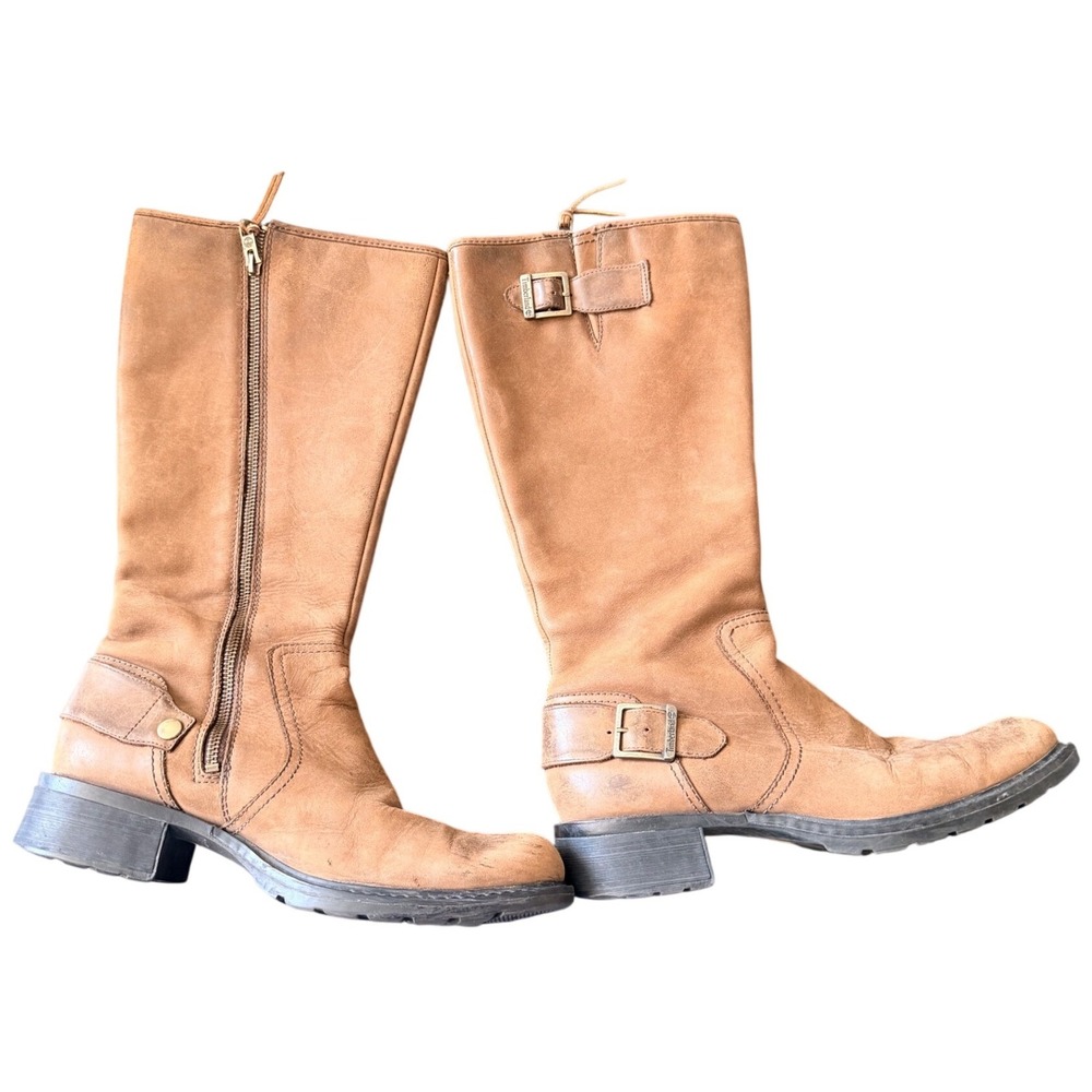 Timberland Womens Tan Leather Tall Riding Boots Buckle Size 10M - Picture 13 of 16